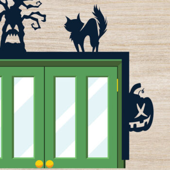 Intra απο ξύλο plywood  Χρώμα wenge 3mm-4mm πάχος - με λέιζερ γωνία πόρτας Halloween 1 Δίασταση 15x15 cm INTRAFABR-25532275 - Image 2