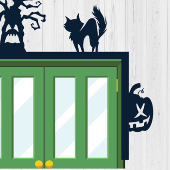 Intra απο ξύλο plywood  Χρώμα wenge 3mm-4mm πάχος - με λέιζερ γωνία πόρτας Halloween 1 Δίασταση 15x15 cm INTRAFABR-25532275 - Image 3