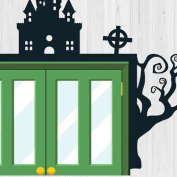 Intra απο ξύλο plywood  Χρώμα wenge 3mm-4mm πάχος - με λέιζερ γωνία πόρτας Halloween 4 Δίασταση 15x15 cm INTRAFABR-28604491 - Image 2