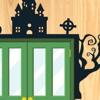 Intra απο ξύλο plywood  Χρώμα wenge 3mm-4mm πάχος - με λέιζερ γωνία πόρτας Halloween 4 Δίασταση 15x15 cm INTRAFABR-28604491 - Image 3