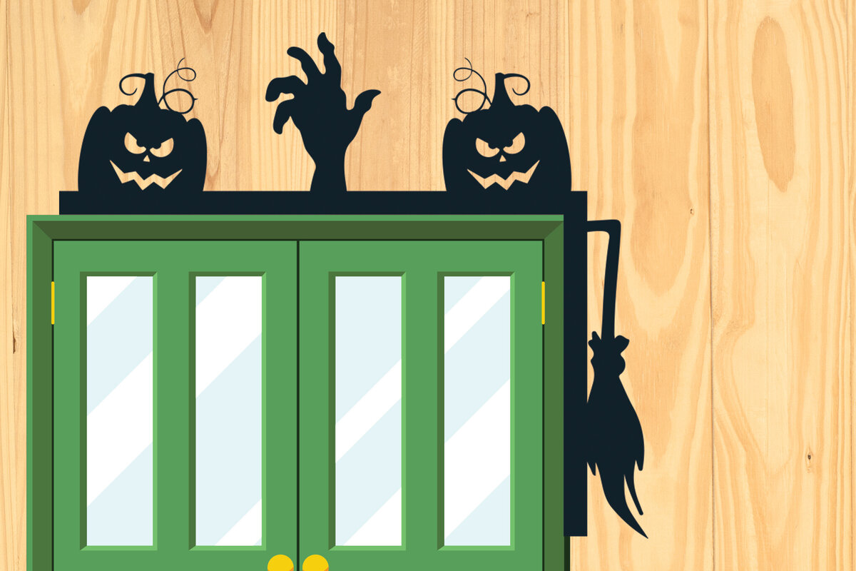 Intra απο ξύλο plywood  Χρώμα wenge 3mm-4mm πάχος - με λέιζερ γωνία πόρτας Halloween 7 Δίασταση 15x15 cm INTRAFABR-28604457