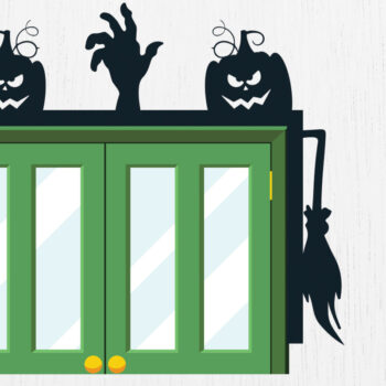 Intra απο ξύλο plywood  Χρώμα wenge 3mm-4mm πάχος - με λέιζερ γωνία πόρτας Halloween 7 Δίασταση 15x15 cm INTRAFABR-28604457 - Image 2