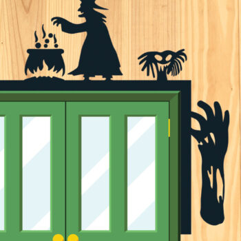 Intra απο ξύλο plywood  Χρώμα wenge 3mm-4mm πάχος - με λέιζερ γωνία πόρτας Halloween 8 Δίασταση 15x15 cm INTRAFABR-28604467 - Image 1