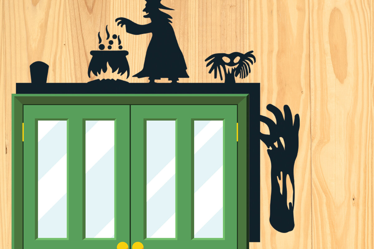 Intra απο ξύλο plywood  Χρώμα wenge 3mm-4mm πάχος - με λέιζερ γωνία πόρτας Halloween 8 Δίασταση 15x15 cm INTRAFABR-28604467