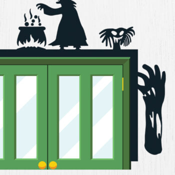 Intra απο ξύλο plywood  Χρώμα wenge 3mm-4mm πάχος - με λέιζερ γωνία πόρτας Halloween 8 Δίασταση 15x15 cm INTRAFABR-28604467 - Image 2