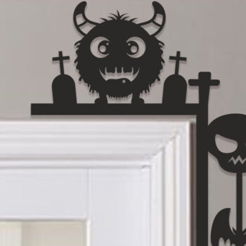 Intra απο ξύλο plywood  Χρώμα wenge 3mm-4mm πάχος - Halloween Door Corner Δίασταση 15x15 cm INTRAFABR-25647122 - Image 1