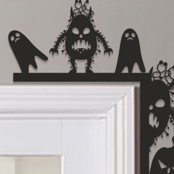 Intra απο ξύλο plywood  Χρώμα wenge 3mm-4mm πάχος - Halloween Door Corner Δίασταση 15x15 cm INTRAFABR-25812261 - Image 1