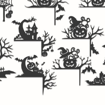 Intra απο ξύλο plywood  Χρώμα wenge 3mm-4mm πάχος - Halloween Door Corner Δίασταση 15x15 cm INTRAFABR-28535162 - Image 2