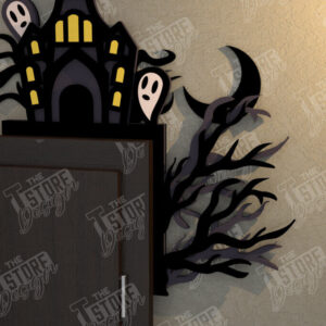 Intra απο ξύλο plywood  Χρώμα wenge 3mm-4mm πάχος - Halloween Door Corner | Διακόσμηση βεράντας Δίασταση 15x15 cm INTRAFABR-28535185