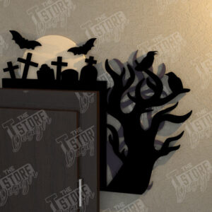 Intra απο ξύλο plywood  Χρώμα wenge 3mm-4mm πάχος - Halloween Door Corner | Διακόσμηση βεράντας Δίασταση 15x15 cm INTRAFABR-27195650