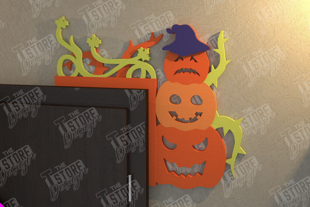 Intra απο ξύλο plywood  Χρώμα wenge 3mm-4mm πάχος - Halloween Door Corner | Διακόσμηση βεράντας Δίασταση 15x15 cm INTRAFABR-27195661