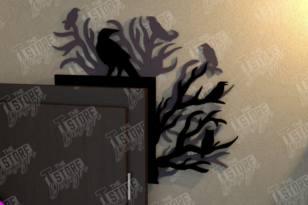 Intra απο ξύλο plywood  Χρώμα wenge 3mm-4mm πάχος - Halloween Door Corner | Διακόσμηση βεράντας Δίασταση 15x15 cm INTRAFABR-27382520