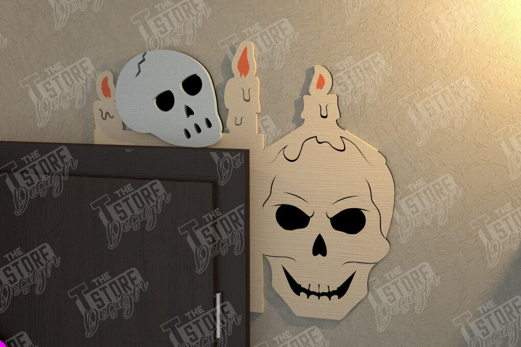 Intra απο ξύλο plywood  Χρώμα wenge 3mm-4mm πάχος - Halloween Door Corner | Διακόσμηση βεράντας Δίασταση 15x15 cm INTRAFABR-27382532