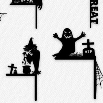 Intra απο ξύλο plywood  Χρώμα wenge 3mm-4mm πάχος - Halloween Door Corner Δίασταση 15x15 cm INTRAFABR-9525545 - Image 1