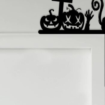 Intra απο ξύλο plywood  Χρώμα wenge 3mm-4mm πάχος - Halloween Door Corner Δίασταση 15x15 cm INTRAFABR-9168666 - Image 3