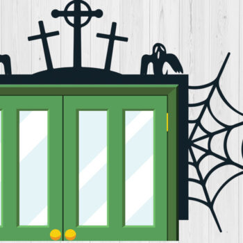 Intra απο ξύλο plywood  Χρώμα wenge 3mm-4mm πάχος - Πακέτο Halloween Door Corner 10 Δίασταση 15x15 cm INTRAFABR-9168712 - Image 2