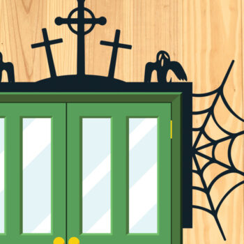 Intra απο ξύλο plywood  Χρώμα wenge 3mm-4mm πάχος - Πακέτο Halloween Door Corner 10 Δίασταση 15x15 cm INTRAFABR-9168712 - Image 3