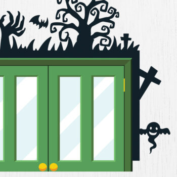 Intra απο ξύλο plywood  Χρώμα wenge 3mm-4mm πάχος - Πακέτο Halloween Door Corner 13 Δίασταση 15x15 cm INTRAFABR-13775509 - Image 2