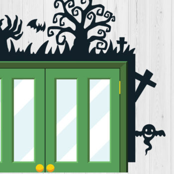 Intra απο ξύλο plywood  Χρώμα wenge 3mm-4mm πάχος - Πακέτο Halloween Door Corner 13 Δίασταση 15x15 cm INTRAFABR-13775509 - Image 3