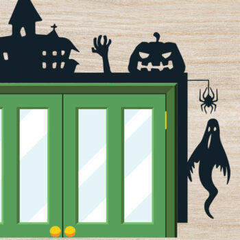 Intra απο ξύλο plywood  Χρώμα wenge 3mm-4mm πάχος - Πακέτο Halloween Door Corner 14 Δίασταση 15x15 cm INTRAFABR-28472590 - Image 2