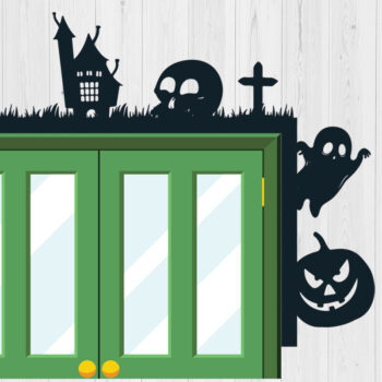 Intra απο ξύλο plywood  Χρώμα wenge 3mm-4mm πάχος - Πακέτο Halloween Door Corner 16 Δίασταση 15x15 cm INTRAFABR-28472621 - Image 3
