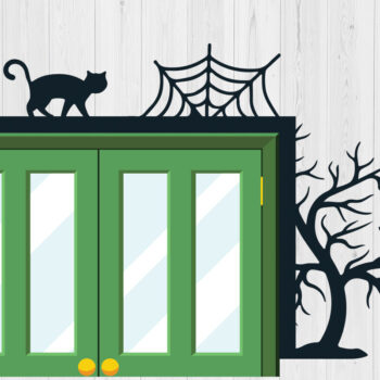 Intra απο ξύλο plywood Χρώμα wenge 3mm-4mm πάχος - Πακέτο Halloween Door Corner 18 Δίασταση 15x15 cm INTRAFABR-29197767 - Image 1