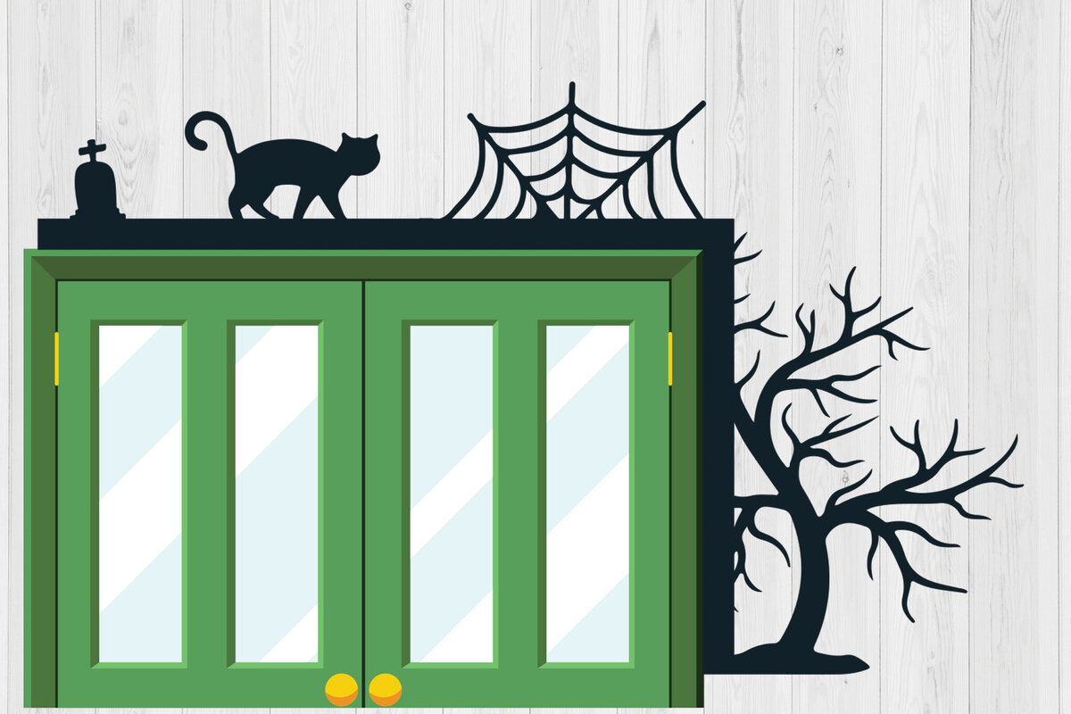 Intra απο ξύλο plywood  Χρώμα wenge 3mm-4mm πάχος - Πακέτο Halloween Door Corner 18 Δίασταση 15x15 cm INTRAFABR-29197767