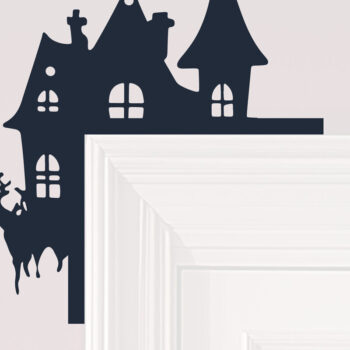 Intra απο ξύλο plywood  Χρώμα wenge 3mm-4mm πάχος - Halloween Door Corners Δίασταση 20x25 cm INTRAFABR-33930512 - Image 1