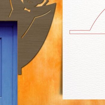 Intra απο ξύλο plywood  Χρώμα wenge 3mm-4mm πάχος - Halloween Door Corners Δίασταση 15x15 cm INTRAFABR-34750251 - Image 5