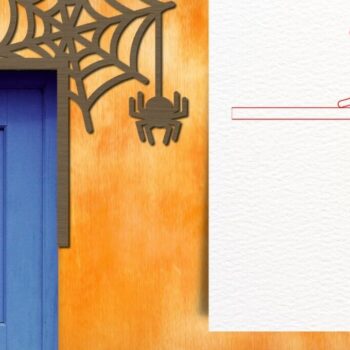 Intra απο ξύλο plywood  Χρώμα wenge 3mm-4mm πάχος - Halloween Door Corners Δίασταση 15x15 cm INTRAFABR-34750251 - Image 7