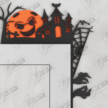 Intra απο ξύλο plywood  Χρώμα wenge 3mm-4mm πάχος - Halloween Door Corners | Διακόσμηση βεράντας Δίασταση 15x15 cm INTRAFABR-59531771 - Image 1