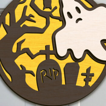 Intra απο ξύλο plywood  Χρώμα wenge 3mm-4mm πάχος - Πρότυπο διακόσμησης πόρτας αποκριών Δίασταση 11x11 cm INTRAFABR-17027423 - Image 1