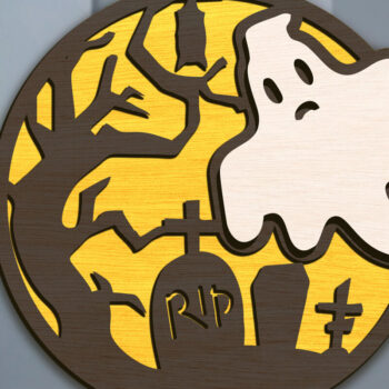 Intra απο ξύλο plywood  Χρώμα wenge 3mm-4mm πάχος - Πρότυπο διακόσμησης πόρτας αποκριών Δίασταση 11x11 cm INTRAFABR-17027423 - Image 2