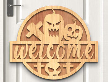 Intra απο ξύλο plywood  Χρώμα wenge 3mm-4mm πάχος - Δέσμη κοπής με λέιζερ κρεμάστρα πόρτας Halloween Δίασταση 15x15 cm INTRAFABR-79580478 - Image 2