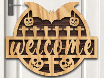 Intra απο ξύλο plywood  Χρώμα wenge 3mm-4mm πάχος - Δέσμη κοπής με λέιζερ κρεμάστρα πόρτας Halloween Δίασταση 15x15 cm INTRAFABR-79580478 - Image 6