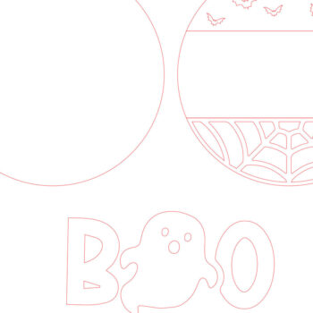 Intra απο ξύλο plywood  Χρώμα wenge 3mm-4mm πάχος - Halloween Door Hanger Δίασταση 15x15 cm INTRAFABR-103312443 - Image 4