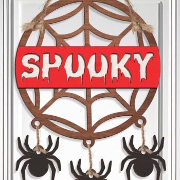 Intra απο ξύλο plywood Χρώμα wenge 3mm-4mm πάχος - Halloween Door Hanger Δίασταση 15x15 cm INTRAFABR-15499794 - Image 1
