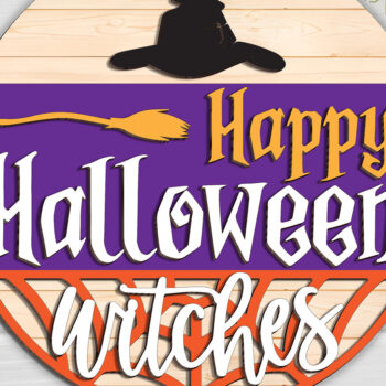 Intra απο ξύλο plywood  Χρώμα wenge 3mm-4mm πάχος - Halloween Door Hanger Δίασταση 15x15 cm INTRAFABR-21792899 - Image 1