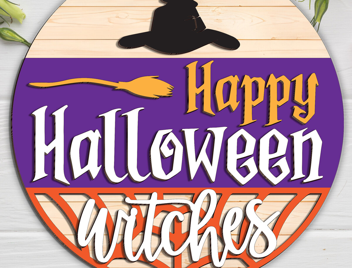 Intra απο ξύλο plywood  Χρώμα wenge 3mm-4mm πάχος - Halloween Door Hanger Δίασταση 15x15 cm INTRAFABR-21792899