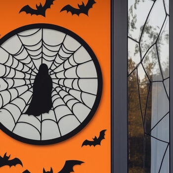 Intra απο ξύλο plywood  Χρώμα wenge 3mm-4mm πάχος - Πακέτο Halloween Door Hanger Δίασταση 15x15 cm INTRAFABR-36517974 - Image 2