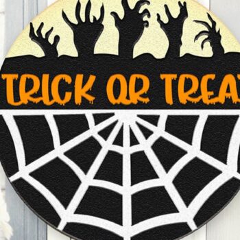 Intra απο ξύλο plywood  Χρώμα wenge 3mm-4mm πάχος - Κρεμάστρα πόρτας αποκριών. Σημάδι καλωσορίσματος. Δίασταση 15x15 cm INTRAFABR-14341976 - Image 1