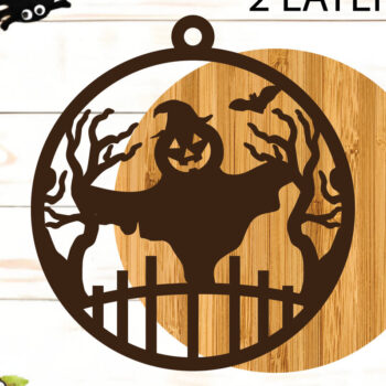 Intra απο ξύλο plywood Χρώμα wenge 3mm-4mm πάχος - Κρεμαστό σημάδι πόρτας αποκριών Δίασταση 15x15 cm INTRAFABR-23846585 - Image 2