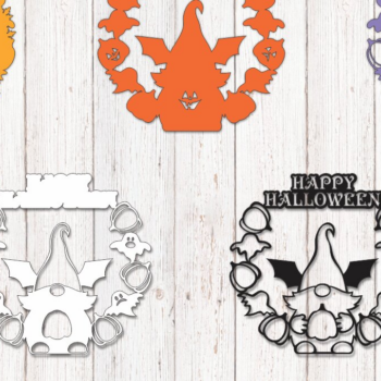 Intra απο ξύλο plywood  Χρώμα wenge 3mm-4mm πάχος - Πινακίδα πόρτας αποκριών με τρισδιάστατο σχέδιο Gnome Δίασταση 15x15 cm INTRAFABR-22746361 - Image 1