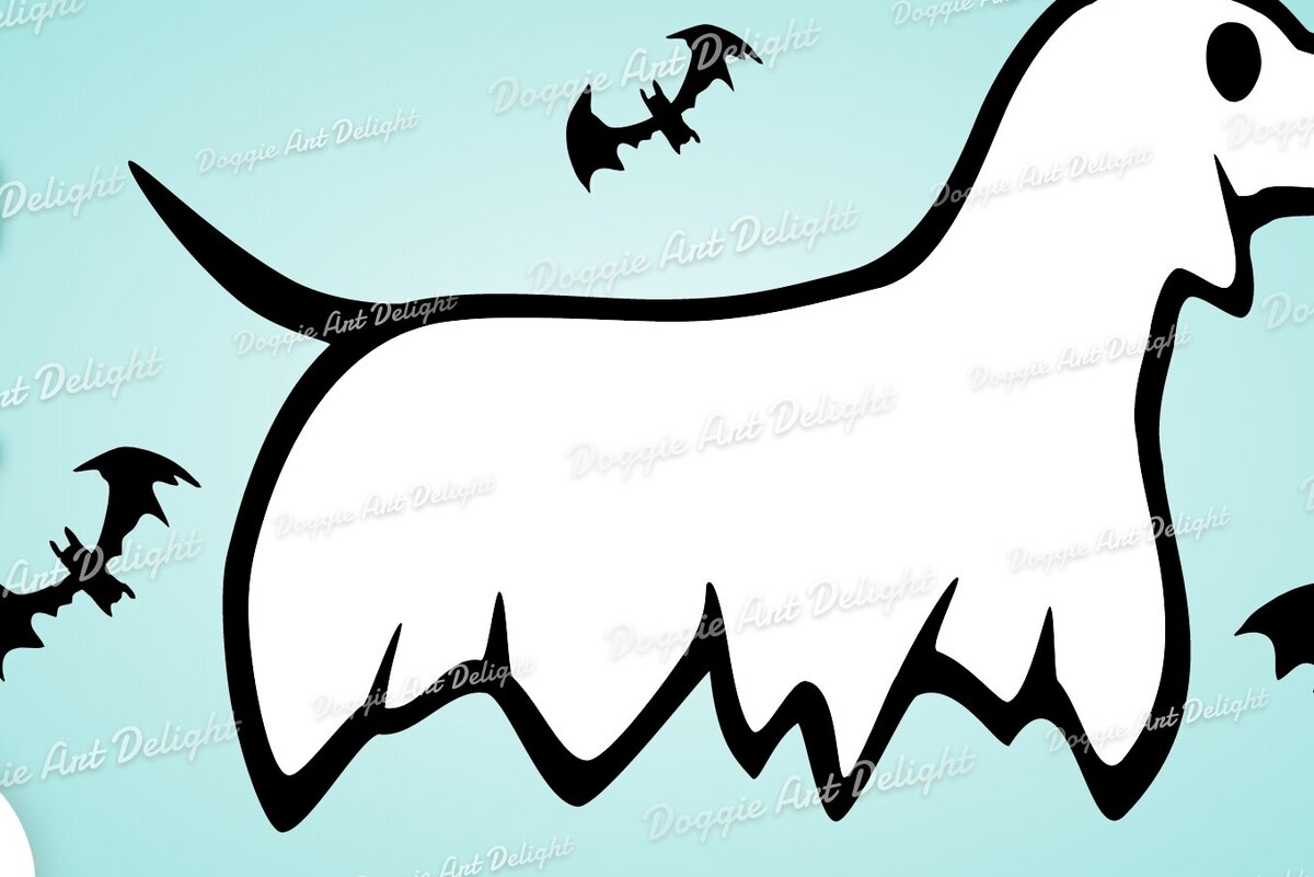 Intra απο ξύλο plywood  Χρώμα wenge 3mm-4mm πάχος - Halloween Doxie Ghost Dog Png Dxf Δίασταση 15x15 cm INTRAFABR-22879087