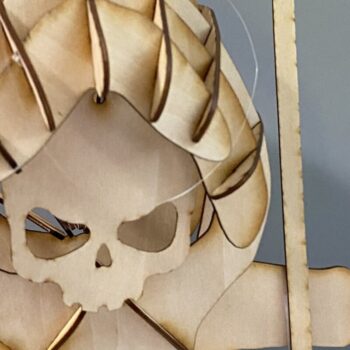 Intra απο ξύλο plywood Χρώμα wenge 3mm-4mm πάχος - Halloween φίλε Δίασταση 15x15 cm INTRAFABR-22746242 - Image 1