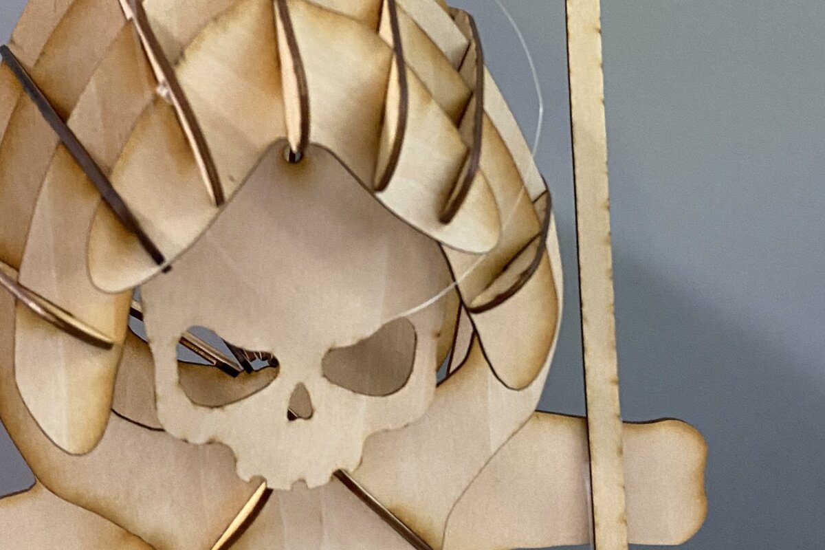 Intra απο ξύλο plywood  Χρώμα wenge 3mm-4mm πάχος - Halloween φίλε Δίασταση 15x15 cm INTRAFABR-22746242