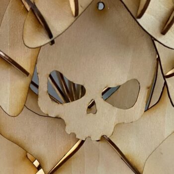 Intra απο ξύλο plywood Χρώμα wenge 3mm-4mm πάχος - Halloween φίλε Δίασταση 15x15 cm INTRAFABR-22746242 - Image 2