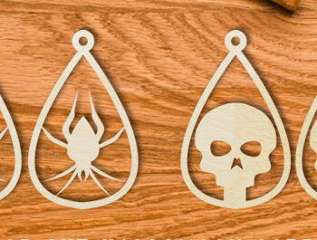 Intra απο ξύλο plywood Χρώμα wenge 3mm-4mm πάχος - Δέσμη κοπής με λέιζερ αποκριάτικων σκουλαρικιών Δίασταση 3x3 cm INTRAFABR-21795077 - Image 3