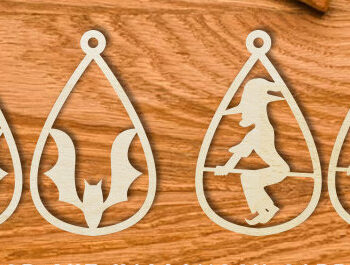 Intra απο ξύλο plywood Χρώμα wenge 3mm-4mm πάχος - Δέσμη κοπής με λέιζερ αποκριάτικων σκουλαρικιών Δίασταση 3x3 cm INTRAFABR-21795077 - Image 6