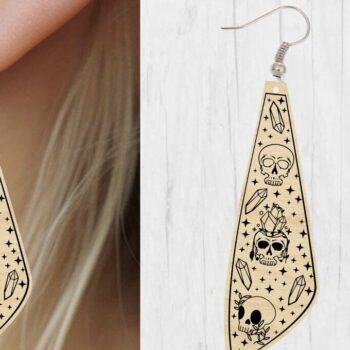 Intra απο ξύλο plywood  Χρώμα wenge 3mm-4mm πάχος - Αποκριάτικο σκουλαρίκι με λέιζερ, Boho Δίασταση 3x3 cm INTRAFABR-47398357 - Image 3